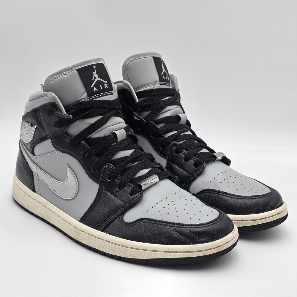 Nike Air Jordan Retro 1 Mid SE Black Grey Silver FB9892-002 Womens Size 11